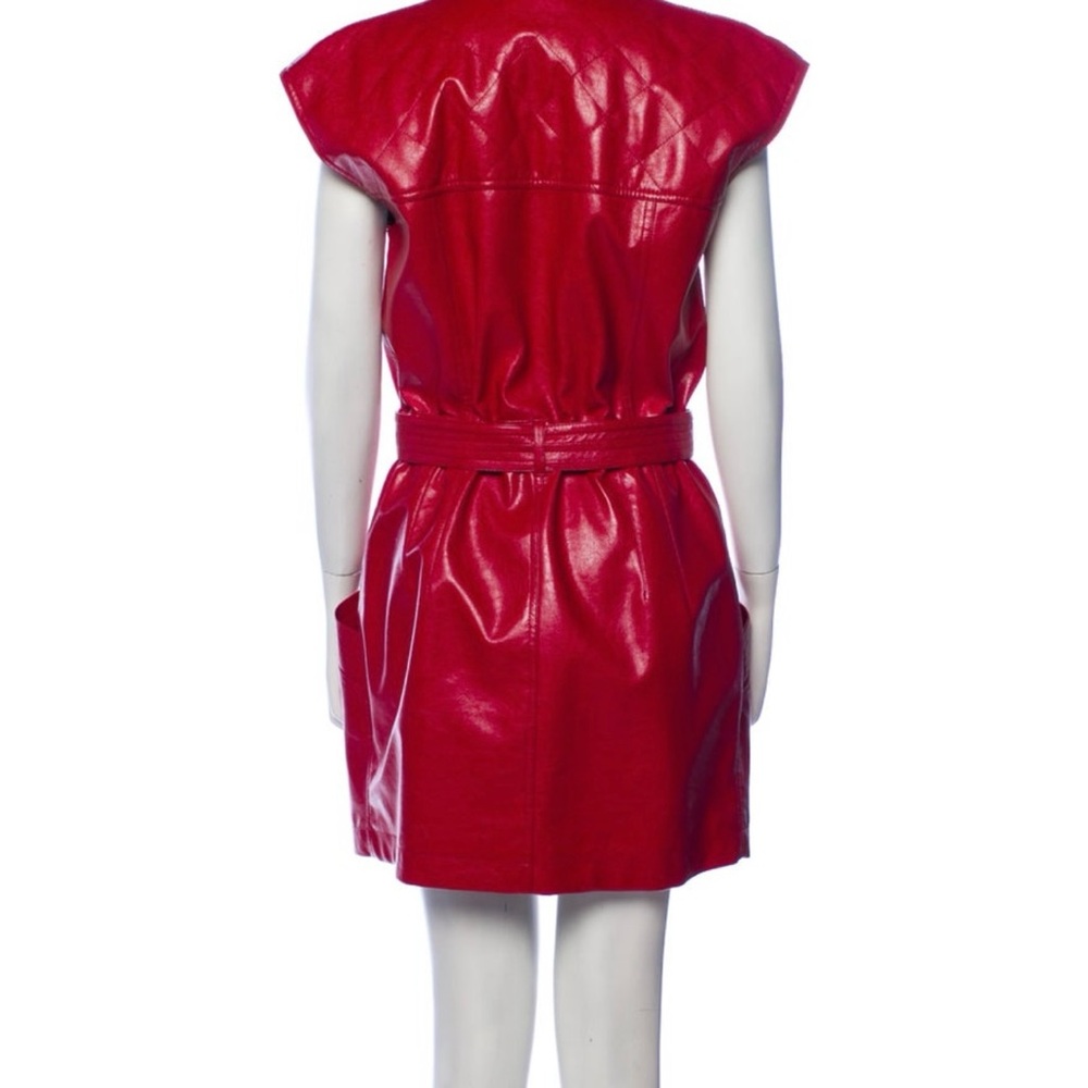 Philosophy di Lorenzo Serafini Red Mini Dress Notched Collar Sleeveless - Picture 2 of 3